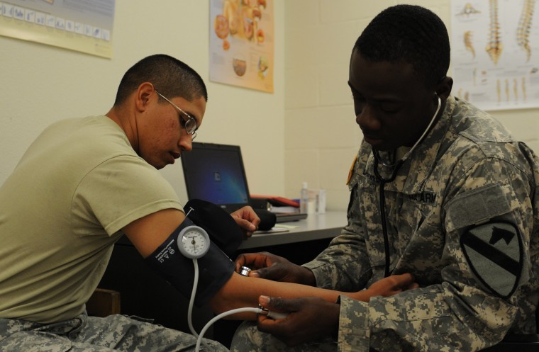 Checking a patient's vitals